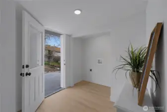 Laundry room and back door to patio