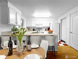 Dining room and kitchen