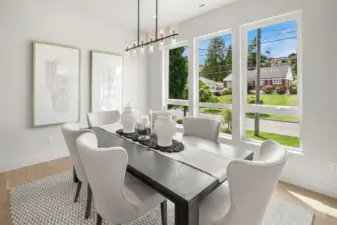 Another beautiful view of the dining room.