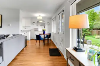 Cook and connect, the kitchen flows easily into the dining space, keeping everyone close and conversations going.