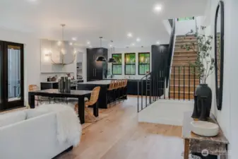 Enter into the open main living spaces