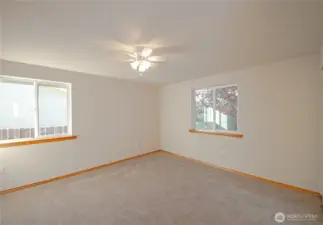 Larger of 2 bedrooms with lots of natural light