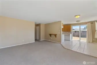 Hallway leads to bedrooms