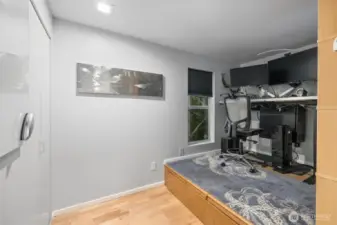 2nd bed features Captain’s bed which pulls up from floor; currently used as office