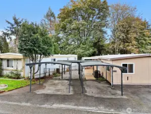 Two covered car ports.