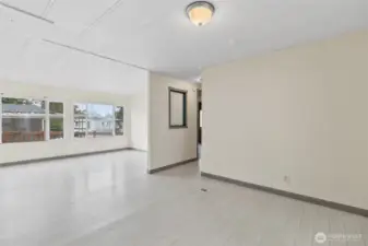 Your looking from the kitchen into the dinning area and living room.