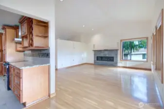 Living space, view from dining area