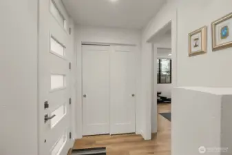 Large coat closet in entry