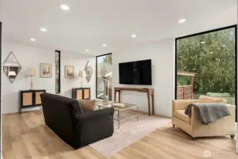 Floor to ceiling windows in the living room