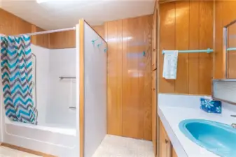 Primary bathroom, attached to primary bedroom.