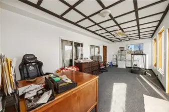 Sun room currently being used as office.