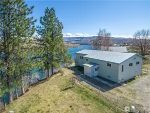View side of the house is to the north.