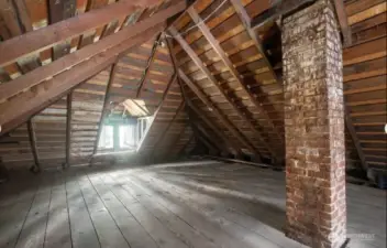 Large unfinished attic adds flexibility, storage, and exciting potential to increase finished square footage and overall home value.