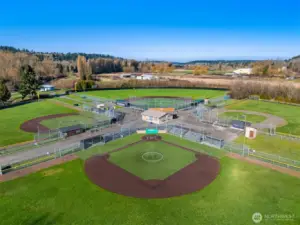 Nearby sports fields and recreation areas offer space for games, practices, and outdoor fun.