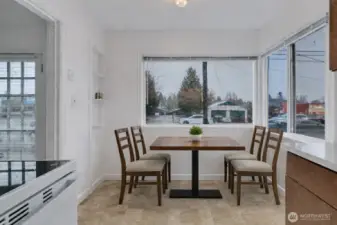 Virtual Staging of Eat-in kitchen table.