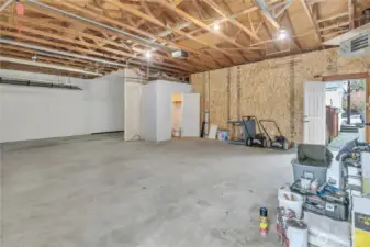 Large 1050 square ft heated garage.