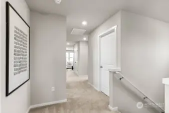 2nd floor hallway. Photo is representational. Actual home is under construction. Colors, details and finishes will vary. See site agent for details.