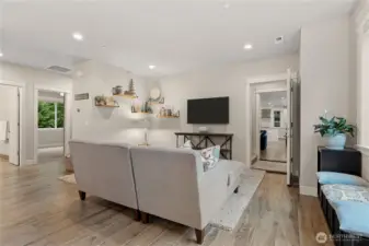 Living Room showing access to the Other Side. Closed off by Locking doors if needed.