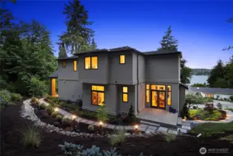 Enchanting walkway with custom outdoor lighting