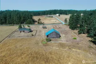 Aerial of the back side of the property, Davis Bay Rd. And the not-so-close-neighbors!