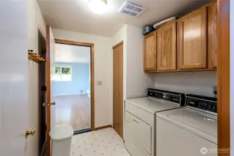 Laundry area and access to the huge bonus room