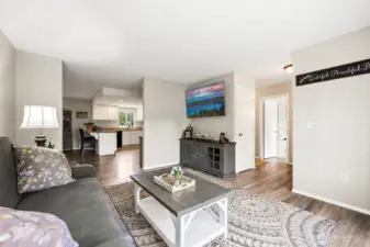 Two bedroom are at one end of the home, the Primary is on the other.
