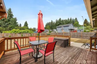 Step out onto the deck - just outside the pet-ready back door.