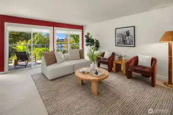 Deck with beautiful Lake Washington and UW views off living space