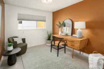 2nd bedroom staged as den/office