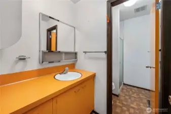 Bathroom with privacy door