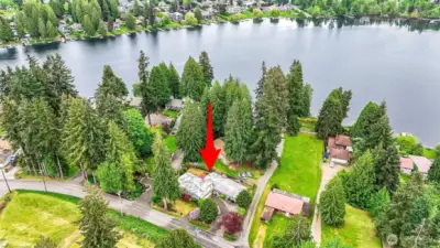 House in relation to Martha Lake, house does not have lake access.
