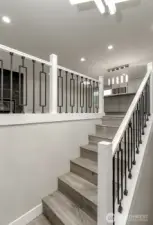 Split entry upper-level stairs