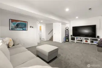 Family room in Walk out basement