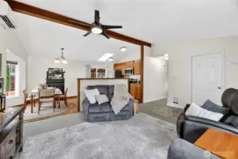 Light filled open concept living area