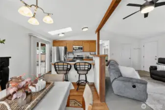 Light filled open concept living area