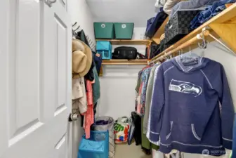 Walk-in closet with custom shelving