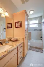 Upstairs guest bathroom is the last of the rooms on the upper level.