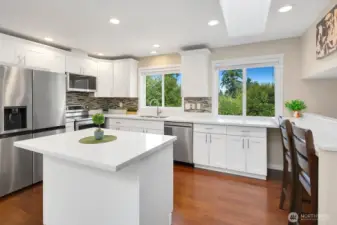 Open concept formal living/dining & kitchen