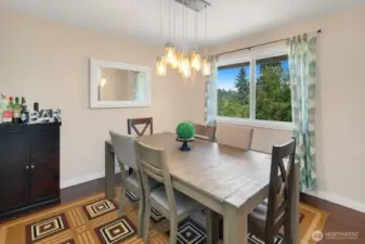 Open concept formal living/dining & kitchen