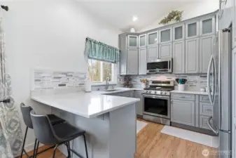 Modernized kitchen with extensive storage options