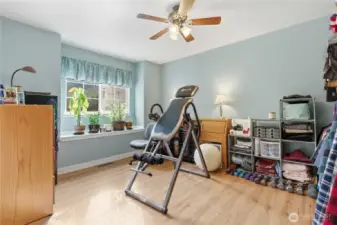 East-facing second bedroom with beautiful morning light