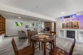 Entertainment area, and a wet bar with it's own freezer and ice fridge