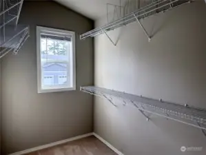 Walk in closet to master bedroom