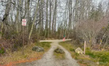 Railroad Trail access at the end of the street.