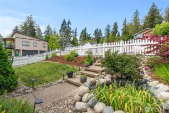 Easily maintained, mature landscaping.