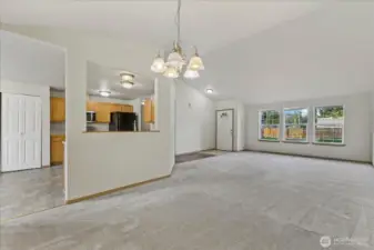 Dining, living room, and entry