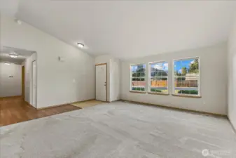 View of the living room and entry