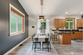 Dining room and kitchen