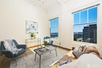 12 foot ceiling and 8 foot windows