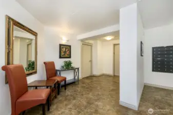 Entry lobby is secure for packages & mail